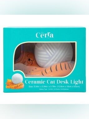 Cerra Ceramic Cat LED Desk Light